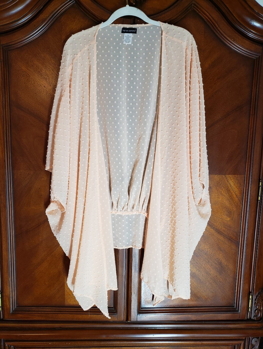 Harve Benard Peach Dot Kimono Shrug